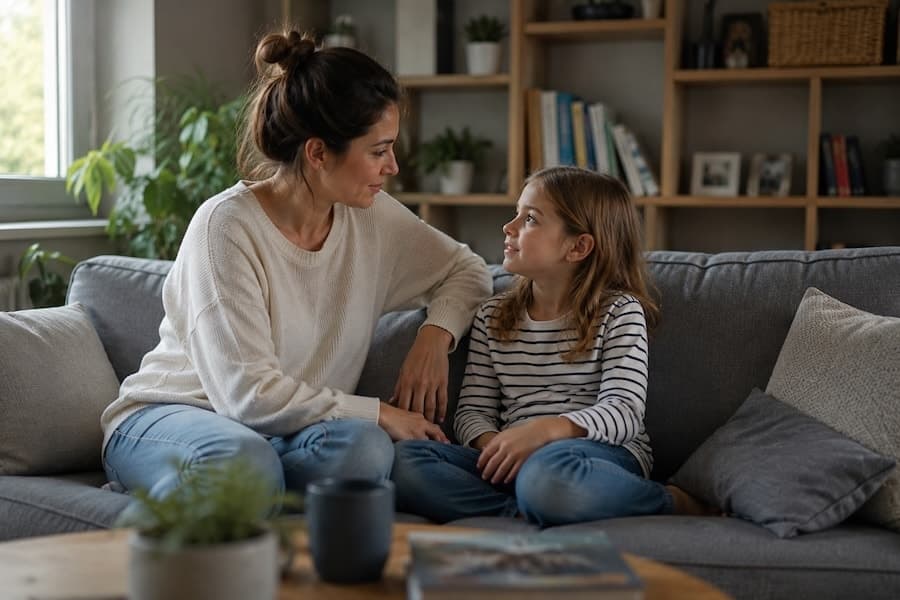 Parent réfléchissant aux différences entre HPI et TDAH chez l’enfant